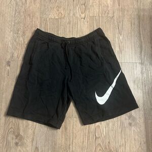 Nike Black Club Fleece Drawstring Sweat Shorts Swoosh Logo Mens Size L